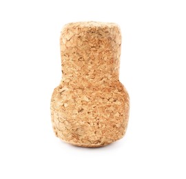 One sparkling wine cork isolated on white