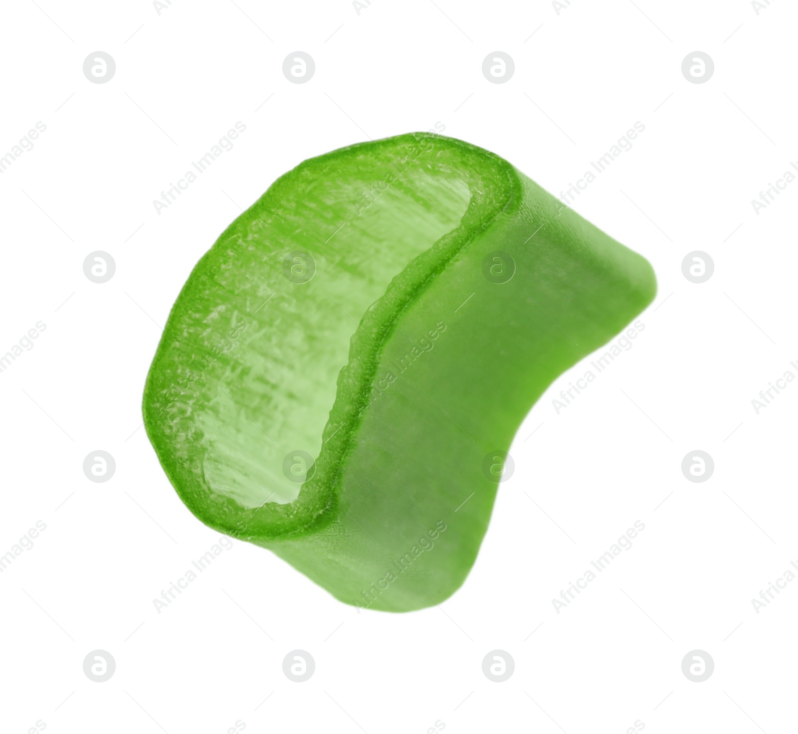 Photo of Piece of fresh green onion isolated on white