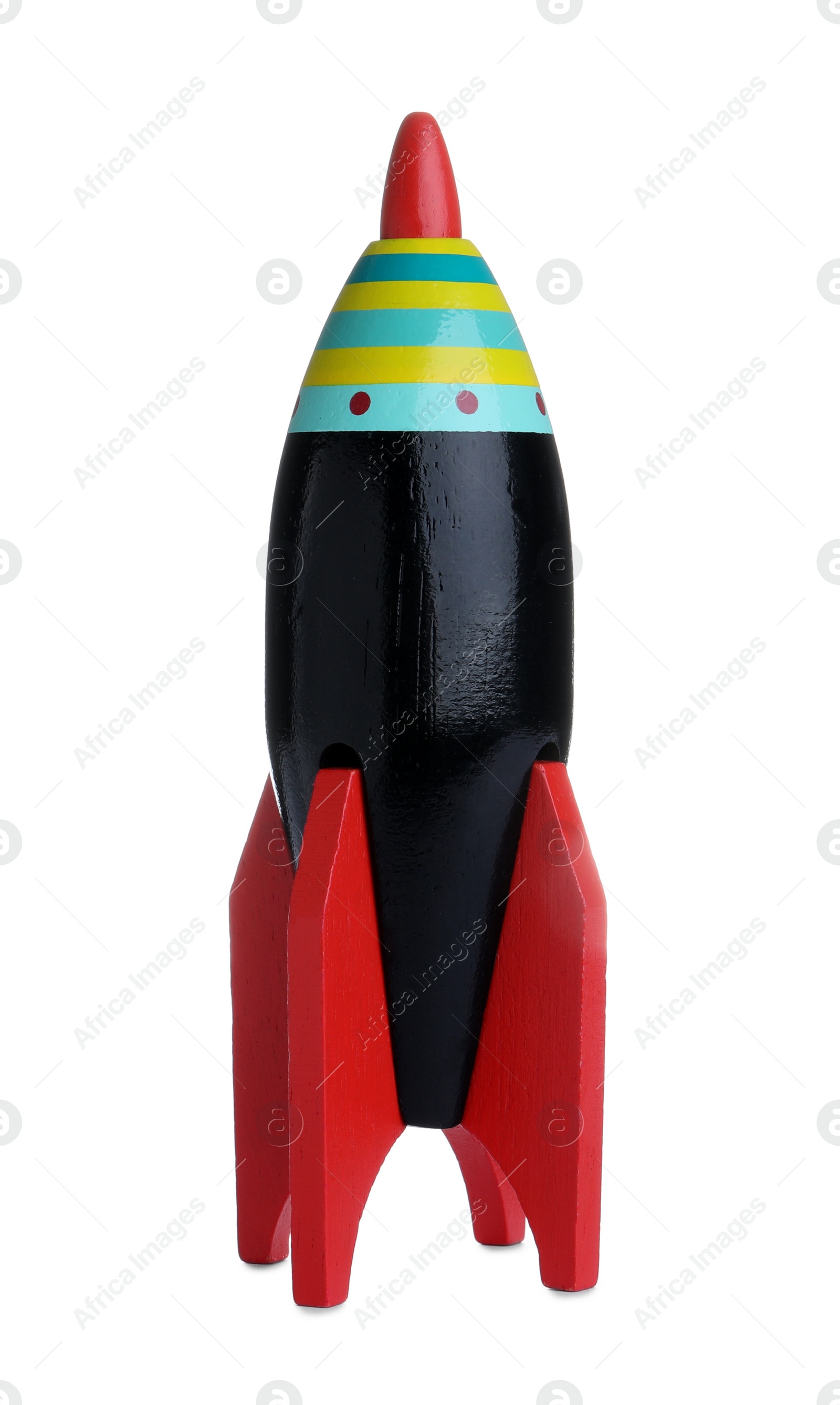Photo of Colorful rocket isolated on white. Child's toy