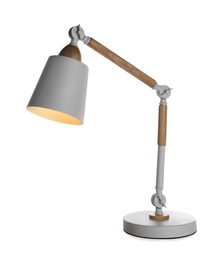 Stylish modern desk lamp isolated on white