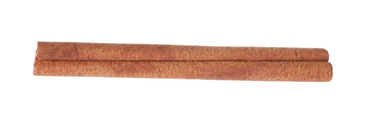 Photo of One aromatic cinnamon stick isolated on white