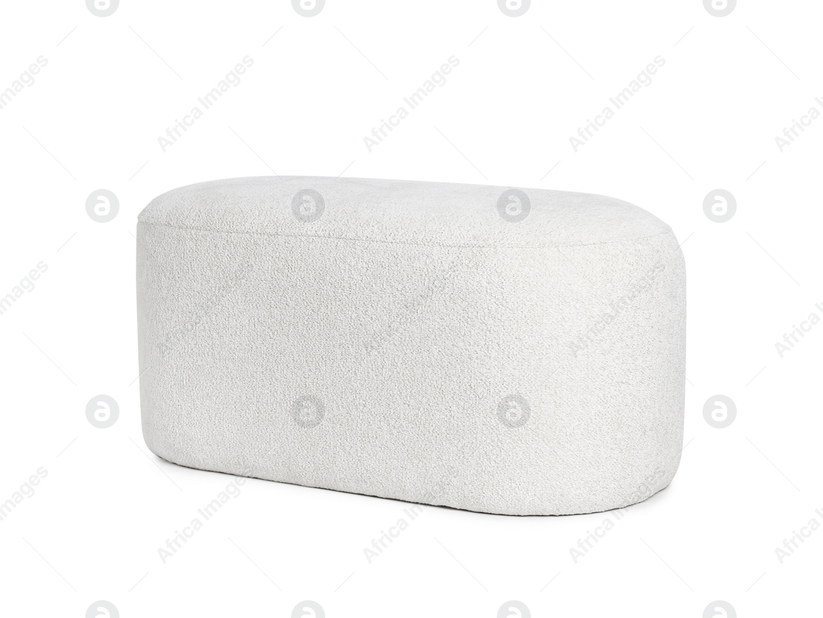 Photo of Stylish new light ottoman isolated on white