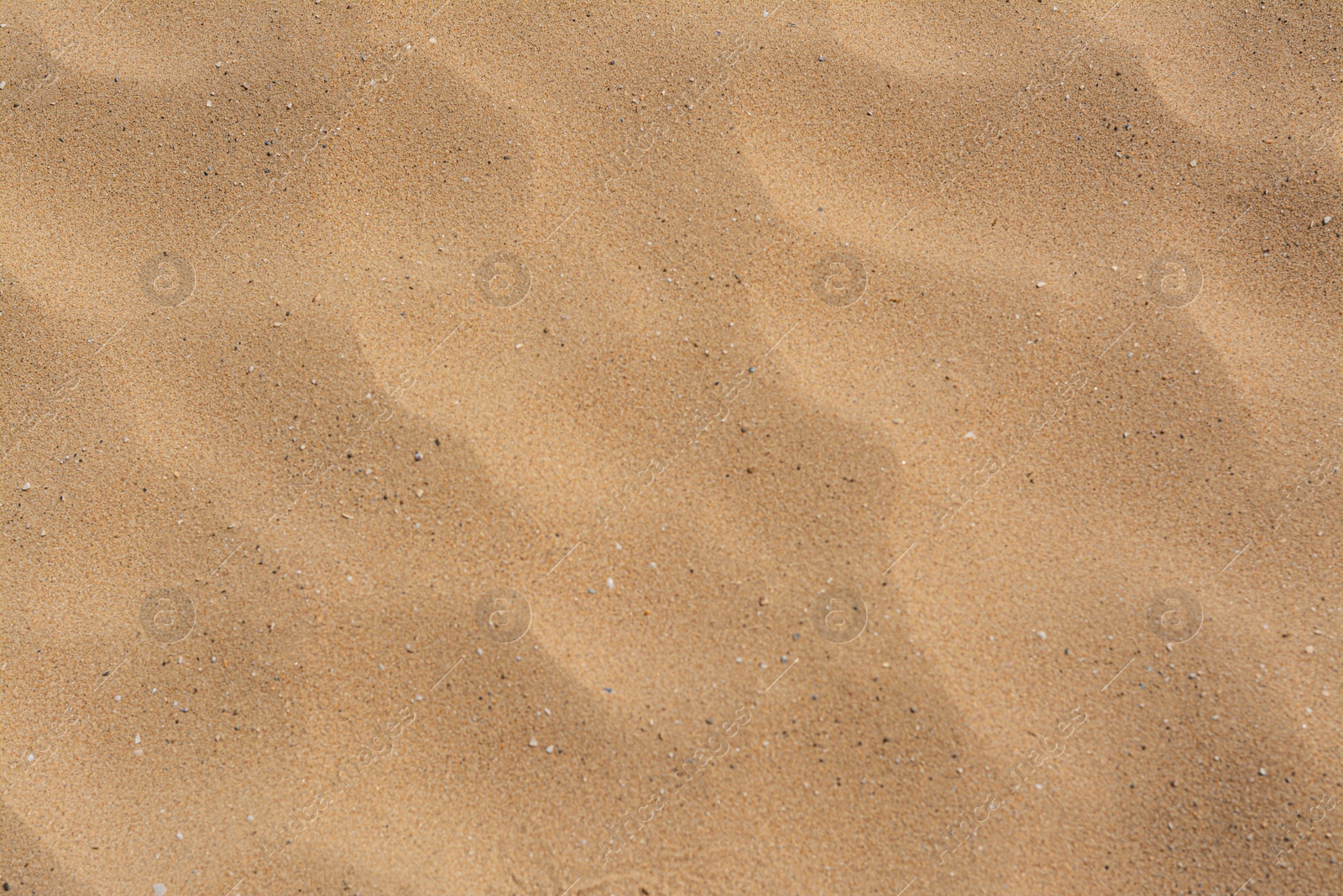 Photo of Texture of sandy beach as background, top view