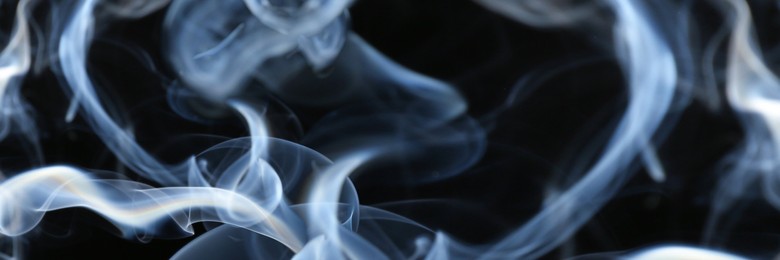 Image of Smoke on black background, closeup. Banner design