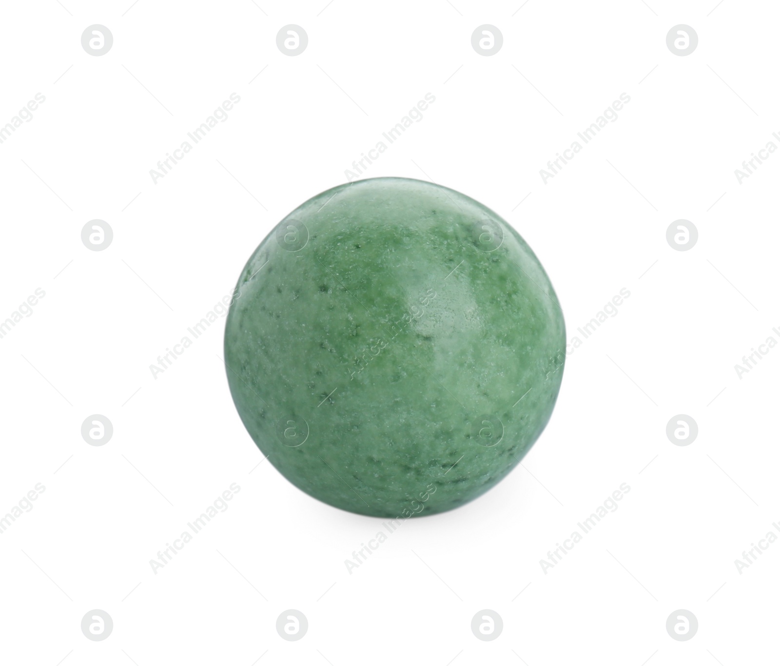 Photo of One bright green gumball isolated on white