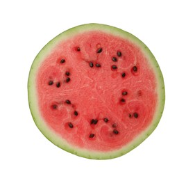 Slice of delicious ripe watermelon isolated on white