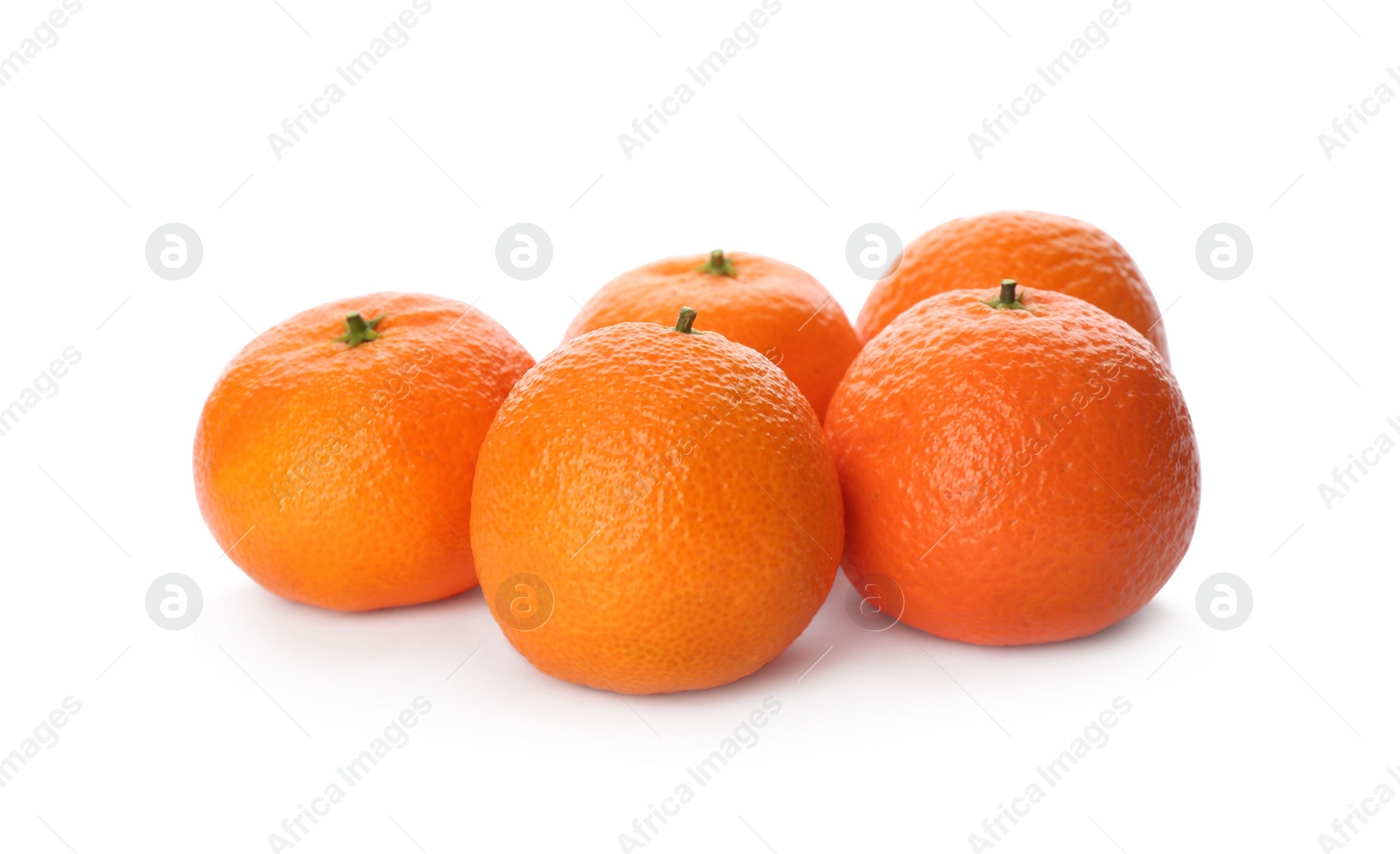 Photo of Fresh tangerines on white background. Citrus fruit
