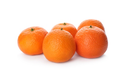 Fresh tangerines on white background. Citrus fruit