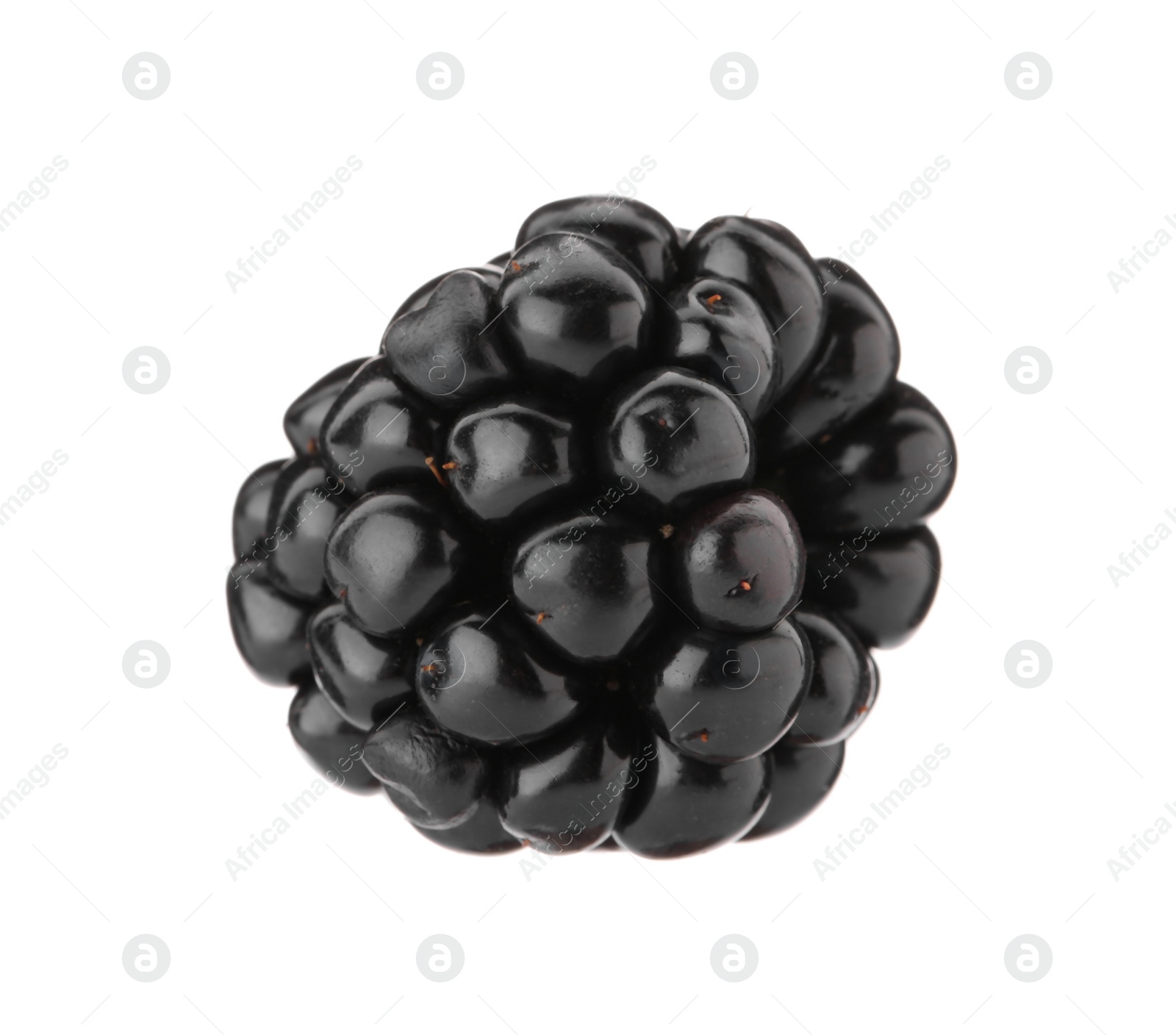 Photo of One tasty ripe blackberry isolated on white