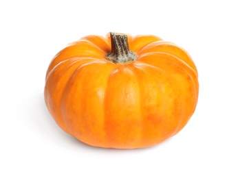 Beautiful ripe orange pumpkin isolated on white