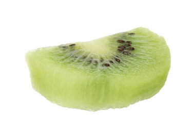 Photo of Slice of fresh kiwi on white background