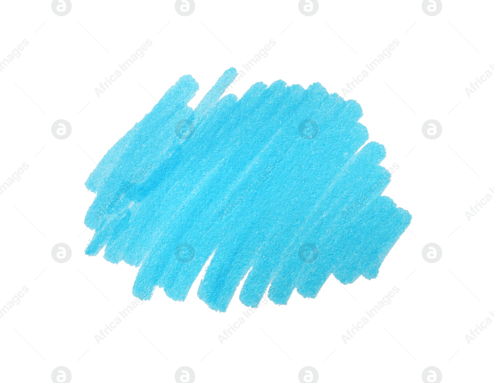 Photo of Stroke drawn with light blue marker isolated on white, top view