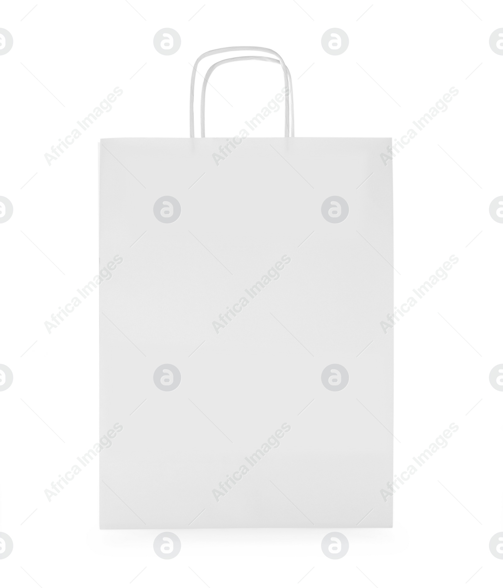 Photo of One paper shopping bag isolated on white