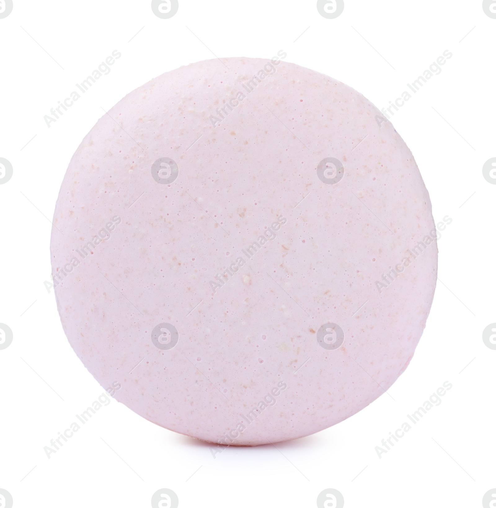 Photo of Pink macaron isolated on white. Delicious dessert