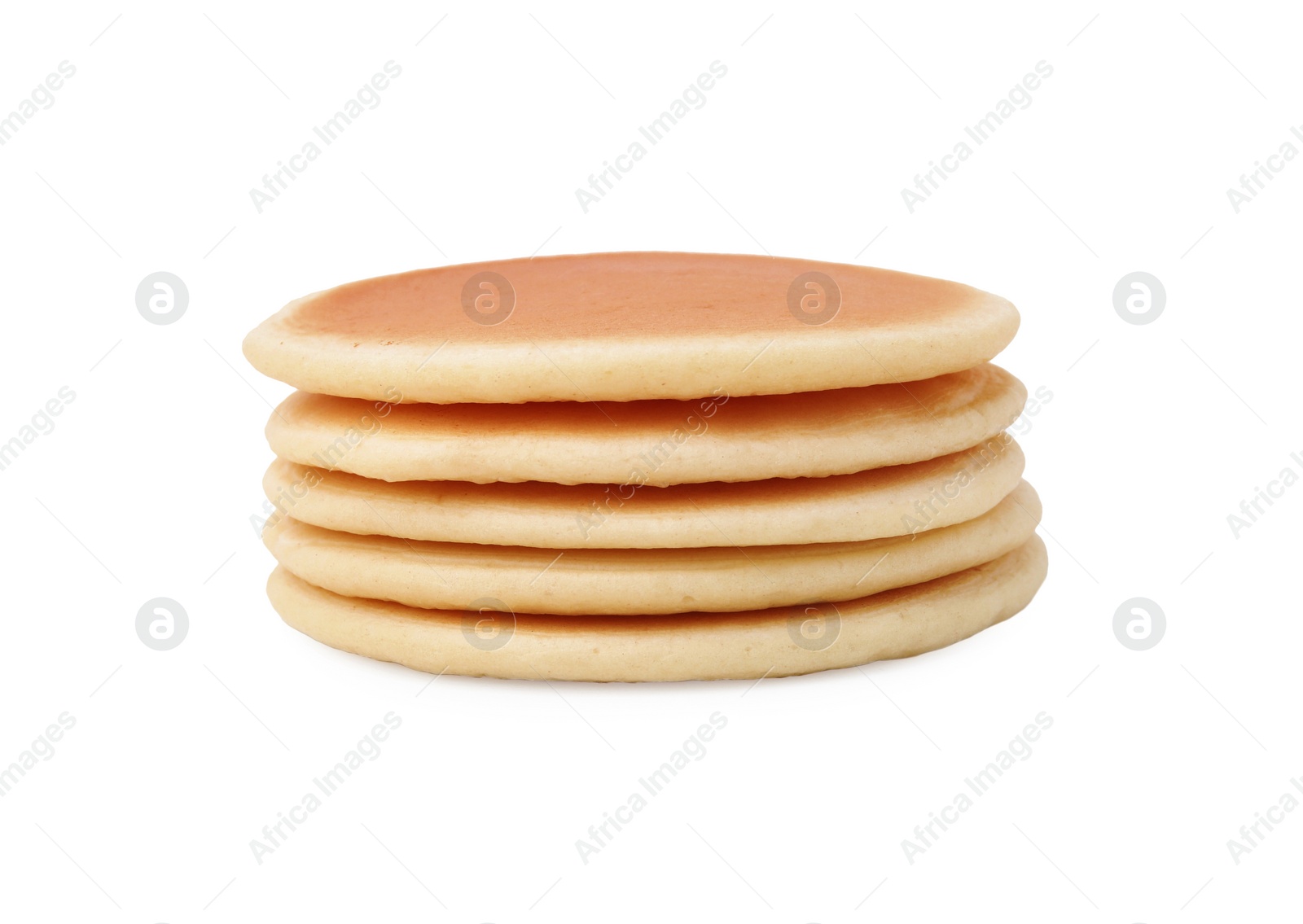 Photo of Stack of delicious pancakes isolated on white