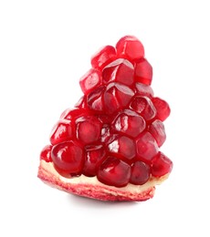 Piece of fresh pomegranate isolated on white