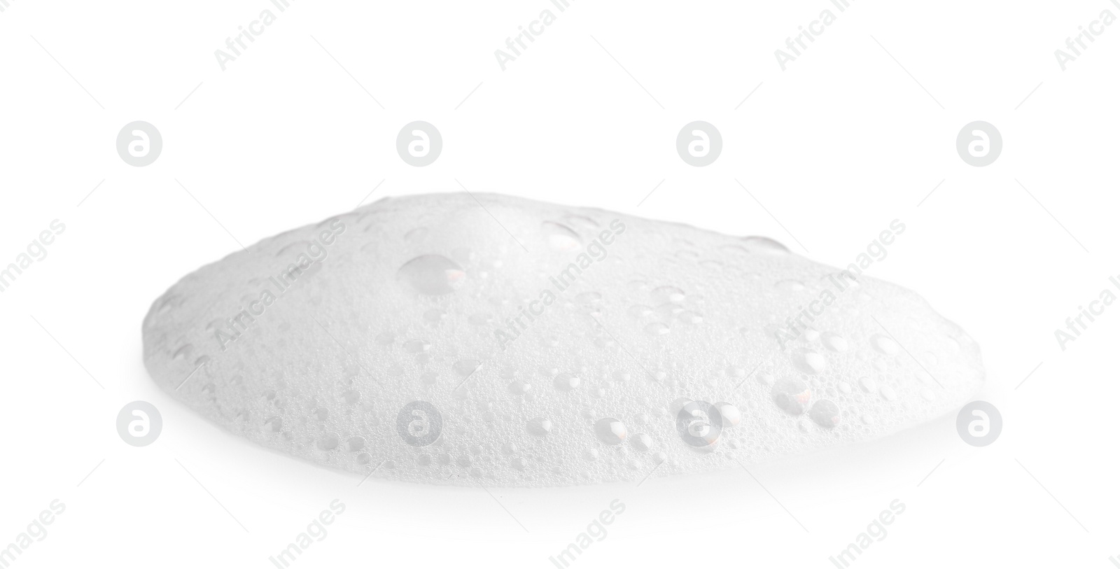 Photo of Sample of cosmetic foam on white background