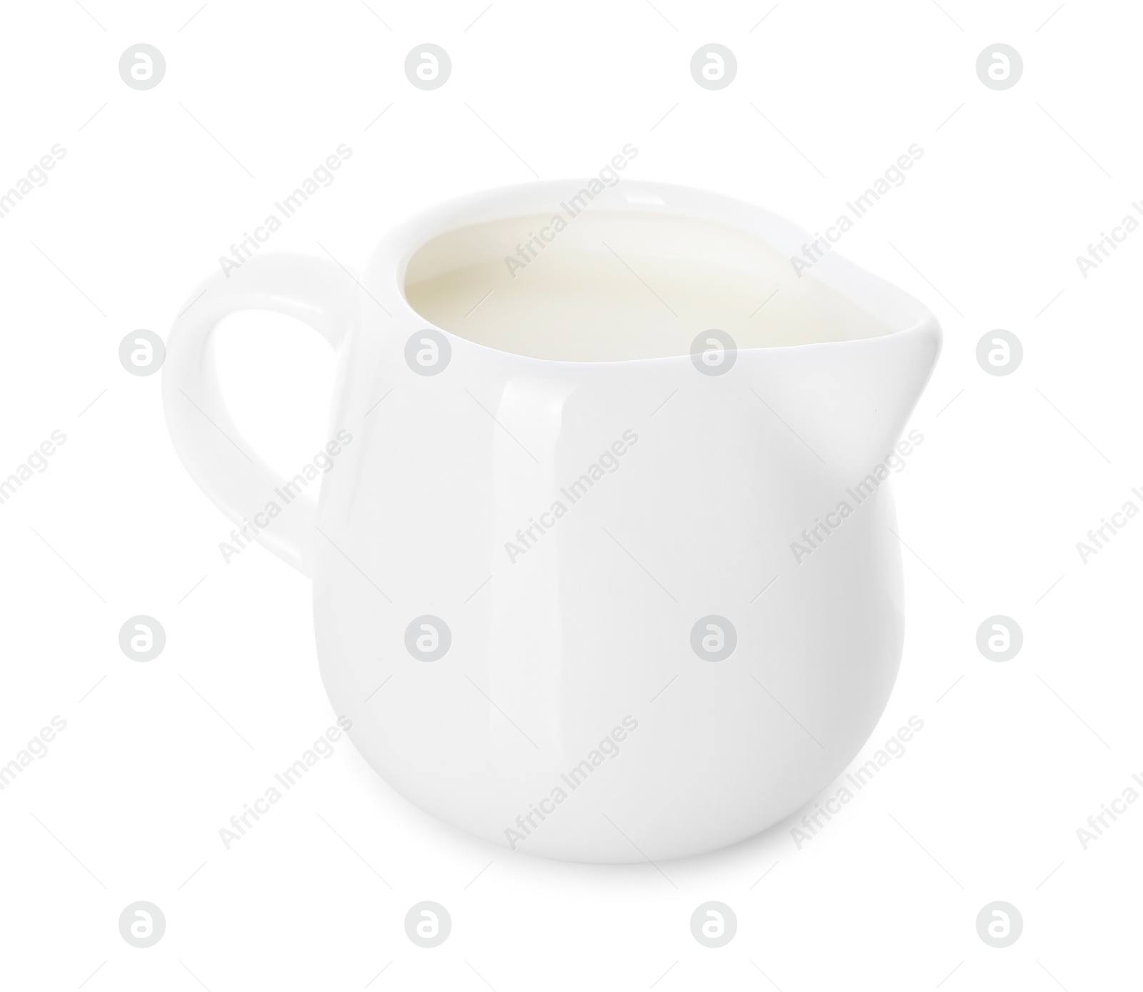 Photo of Jug of fresh milk isolated on white