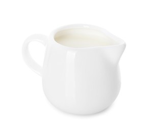 Jug of fresh milk isolated on white