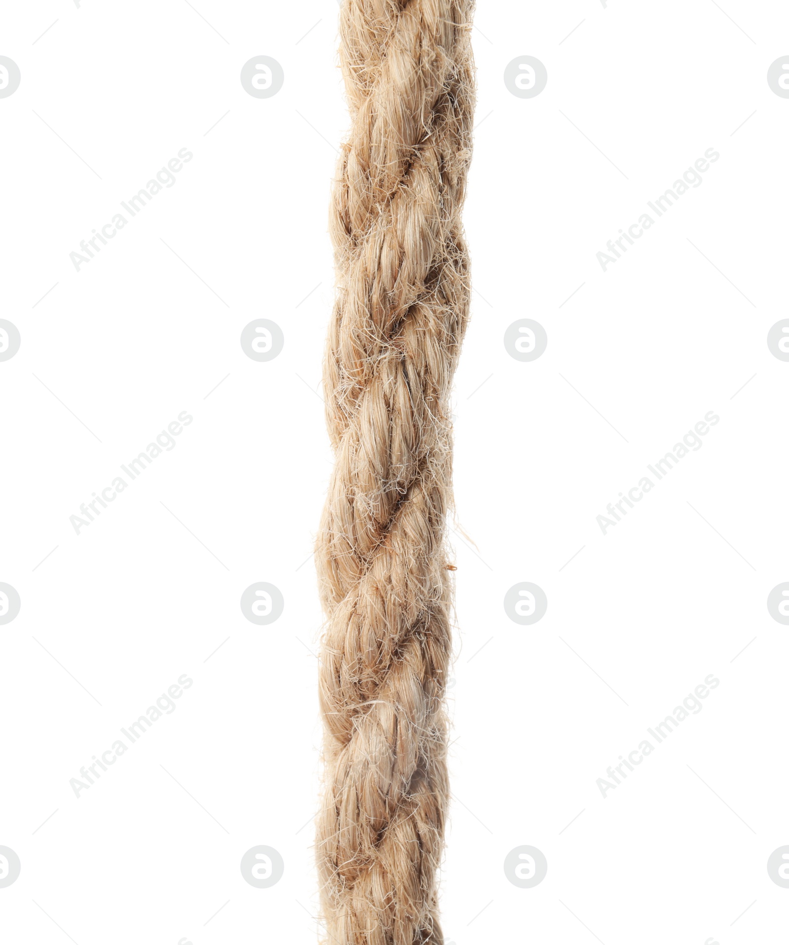 Photo of Hemp rope on white background. Organic material
