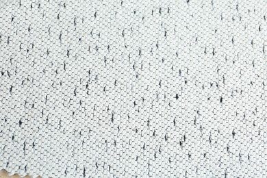 Photo of Texture of beautiful white fabric as background, closeup