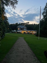 Ermelo, Netherlands - July 20, 2022: Luxury hotel Het Roode Koper and beautiful green plants