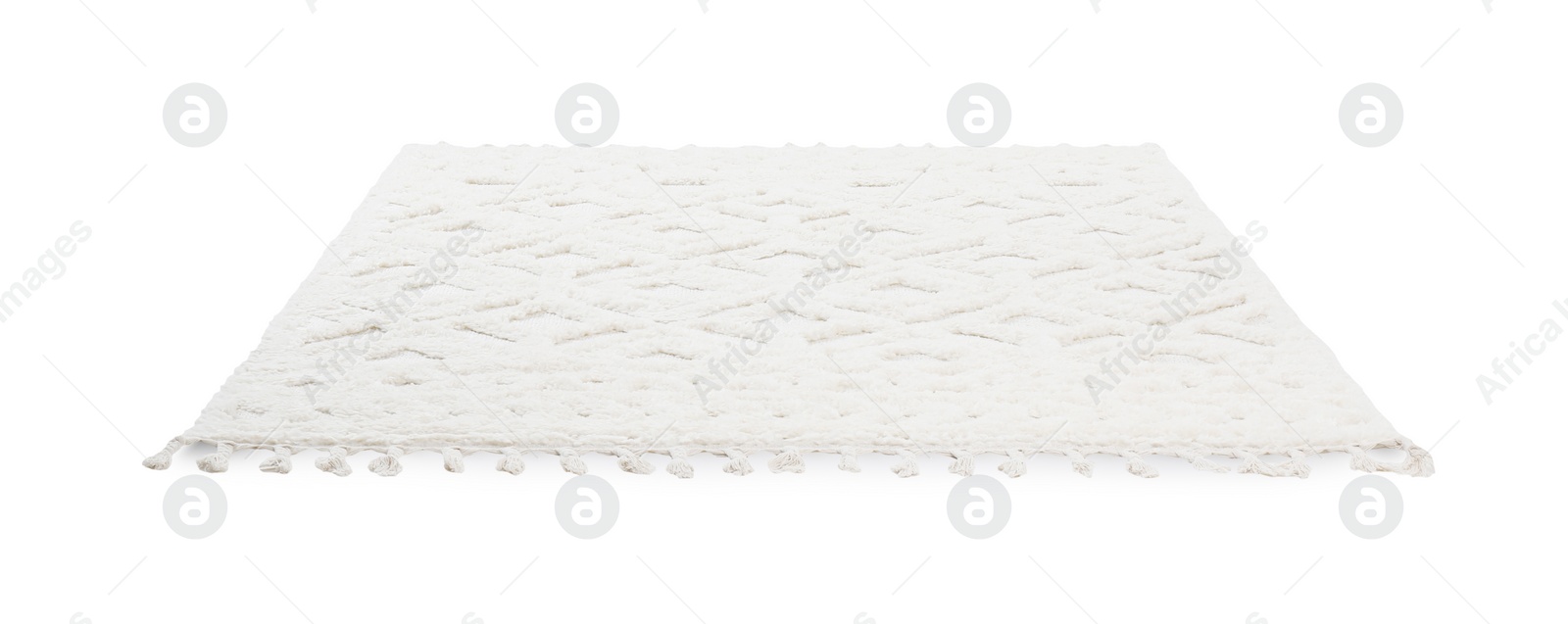 Photo of Soft light textured carpet isolated on white