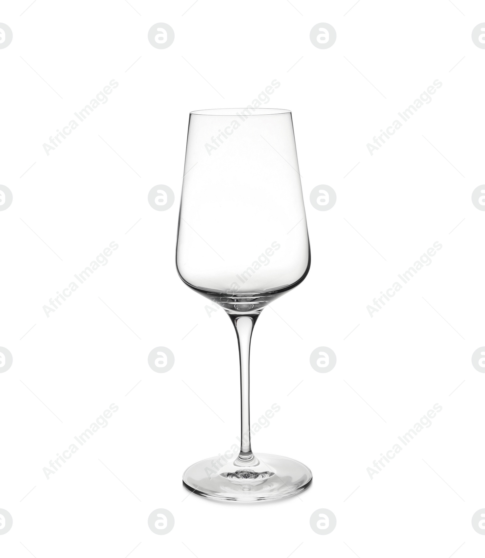 Photo of Empty clean wine glass isolated on white