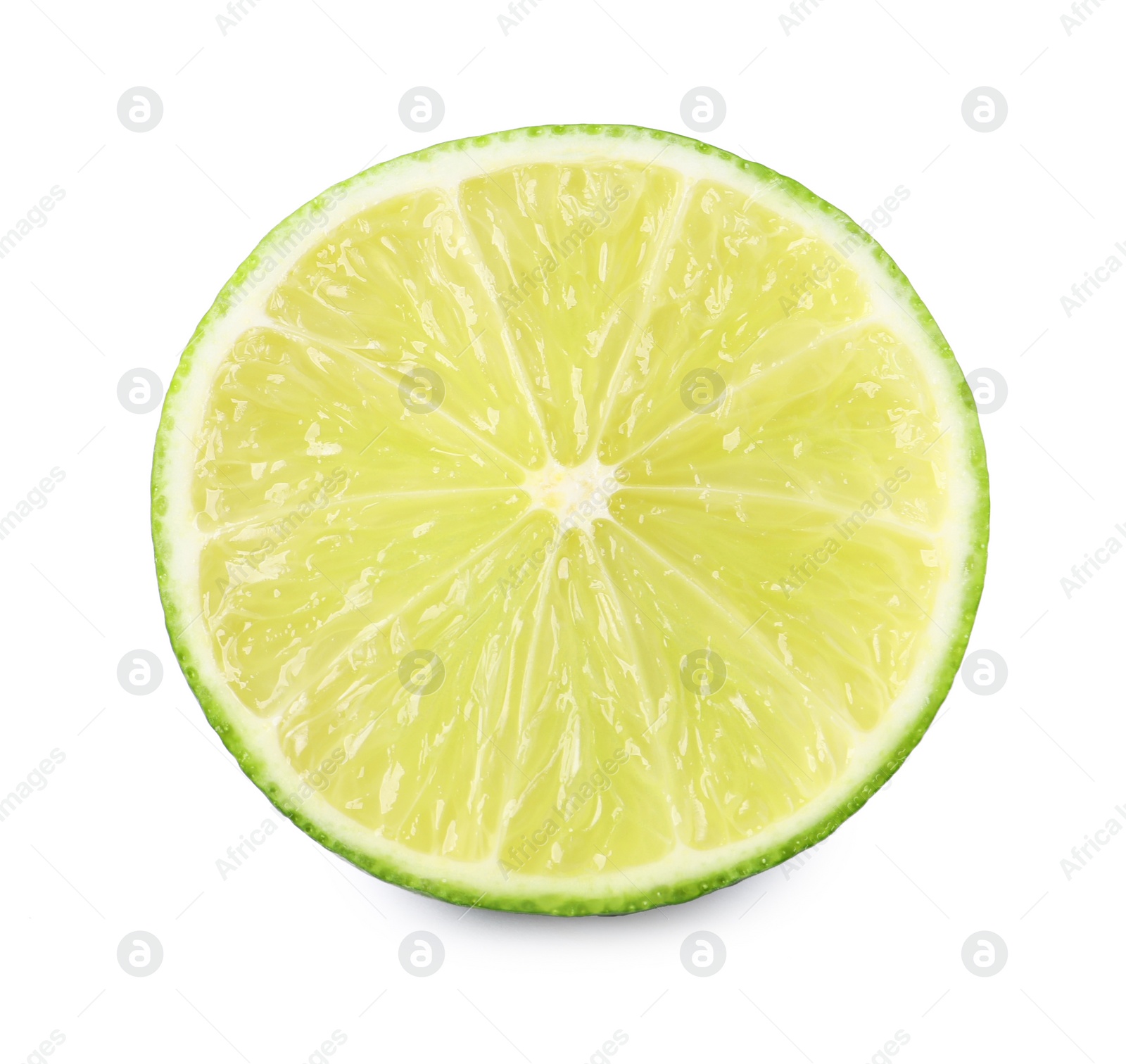 Photo of Citrus fruit. Half of fresh lime isolated on white