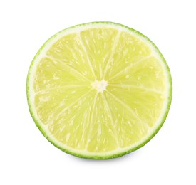 Photo of Citrus fruit. Half of fresh lime isolated on white