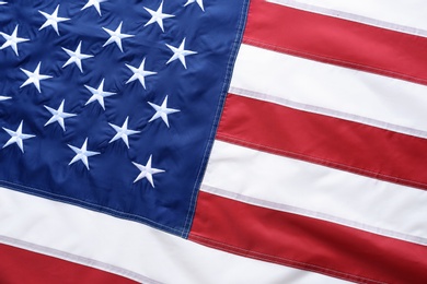 American flag as background, top view. National symbol