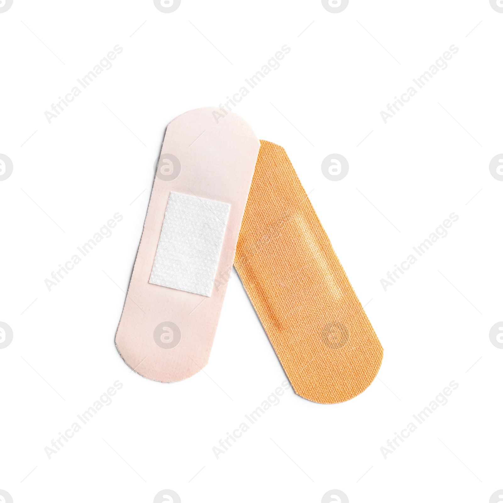 Photo of Medical sticking plasters isolated on white. First aid item