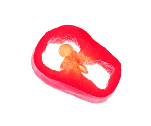 Cut red chili pepper on white background