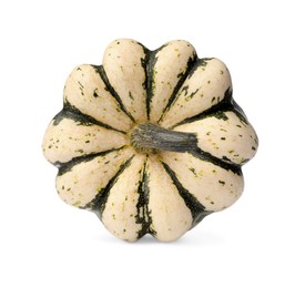 One whole ripe pumpkin isolated on white