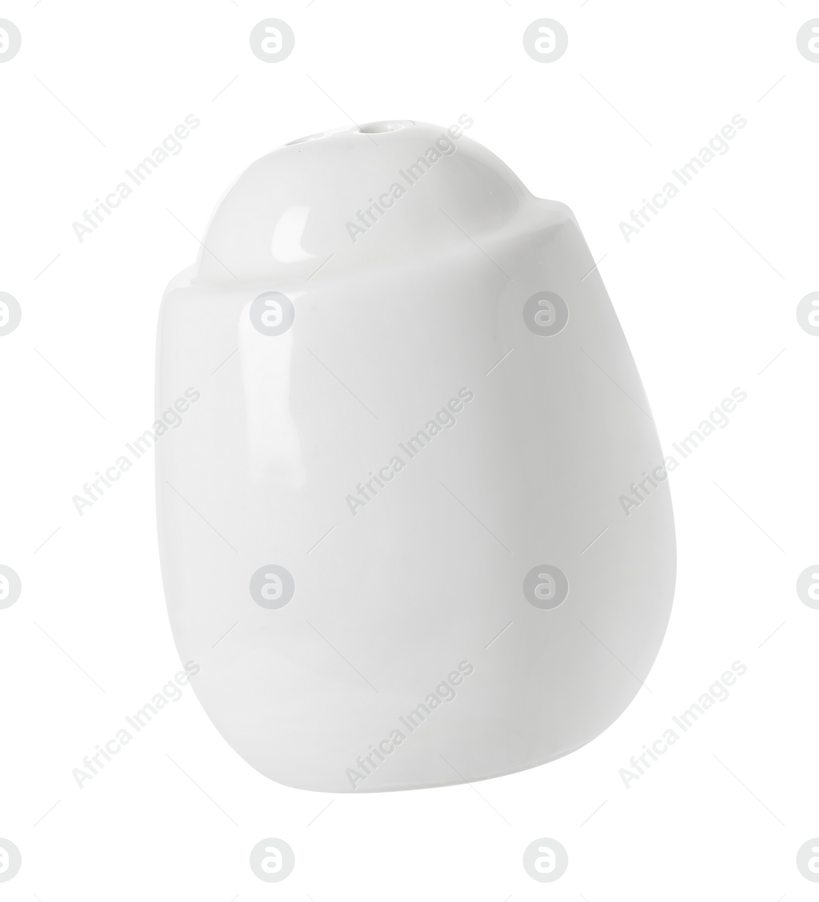 Photo of One ceramic spice shaker isolated on white