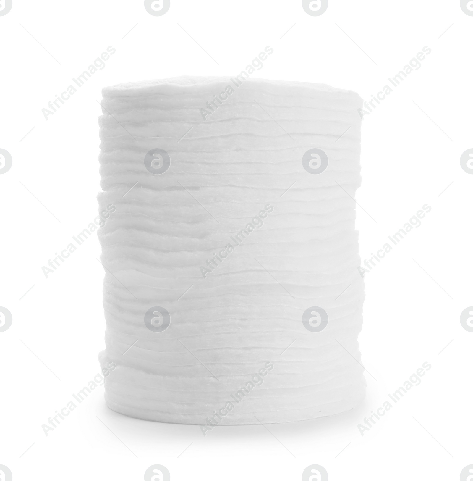 Photo of Stack of cotton pads isolated on white