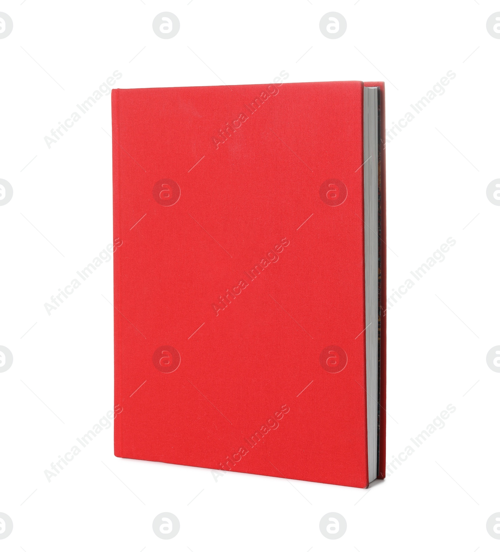 Photo of Book with red cover on white background