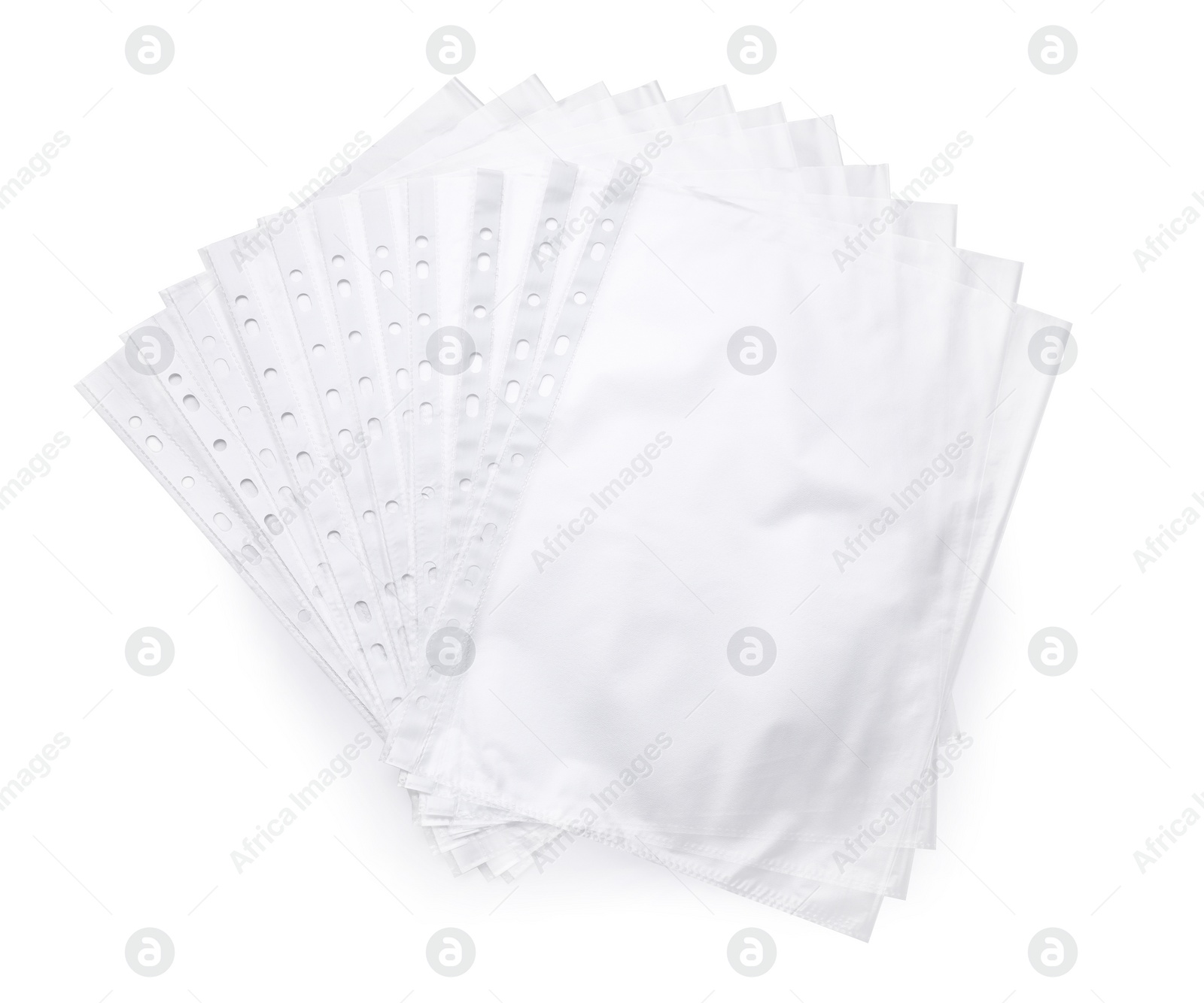 Photo of Punched pockets isolated on white, top view