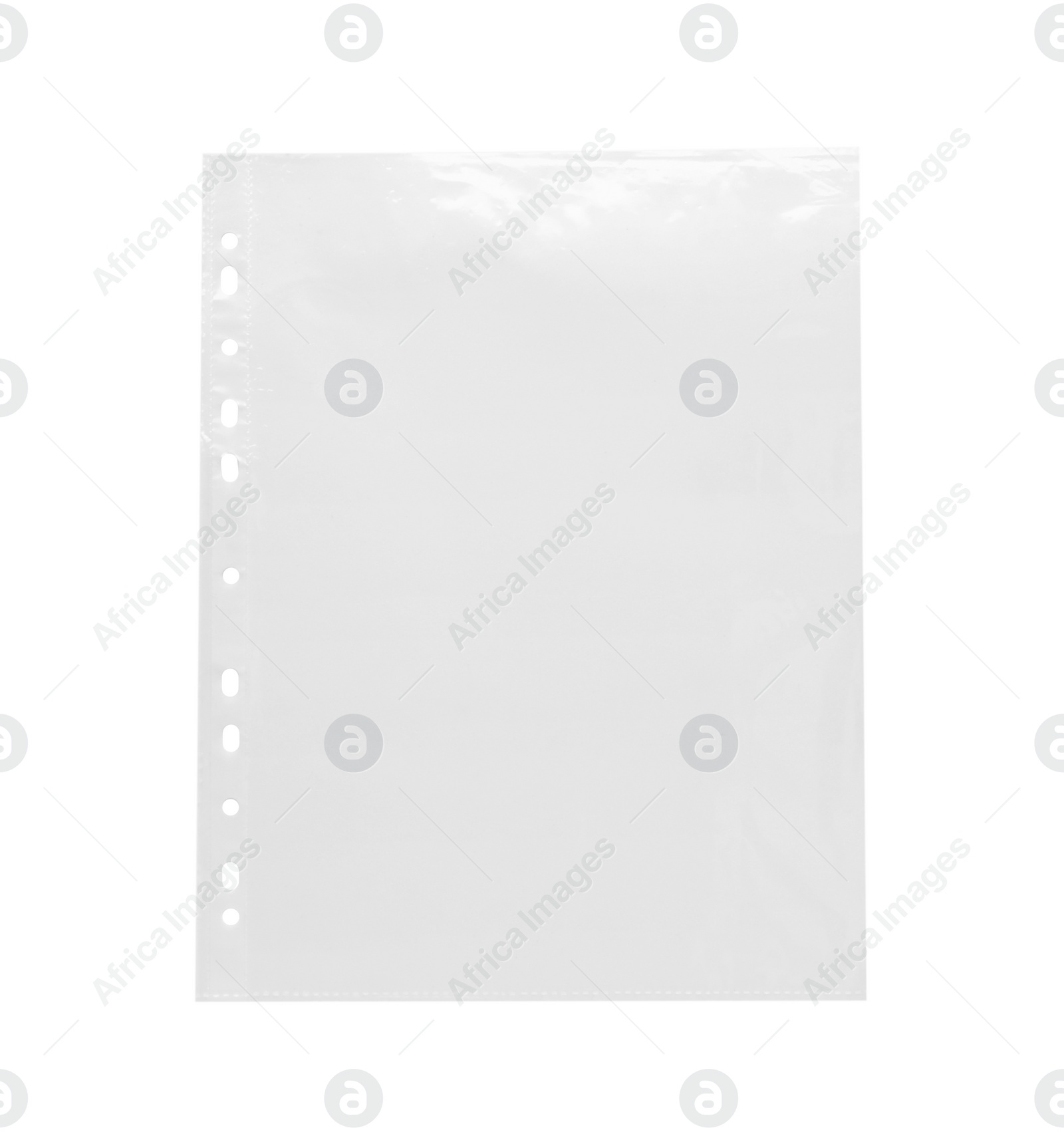 Photo of Empty punched pocket isolated on white, top view