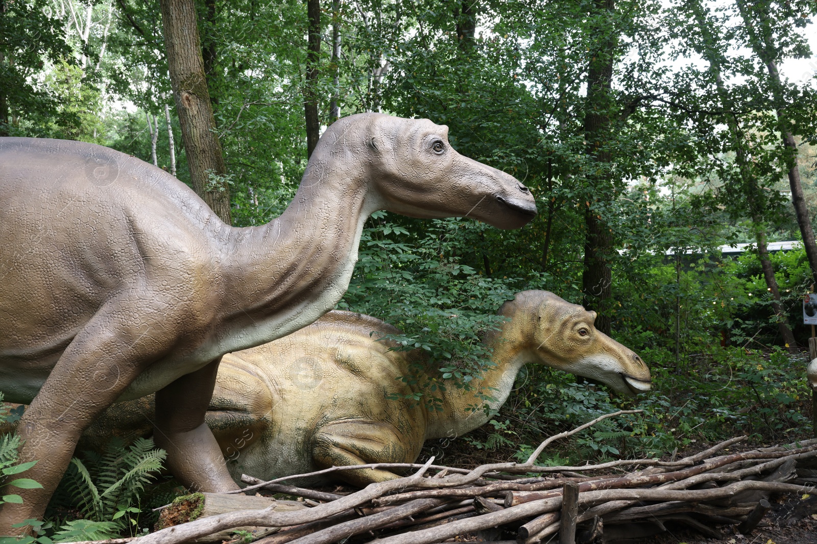 Photo of Amersfoort, the Netherlands - August 20, 2022: Dinosaurs in DierenPark outdoors