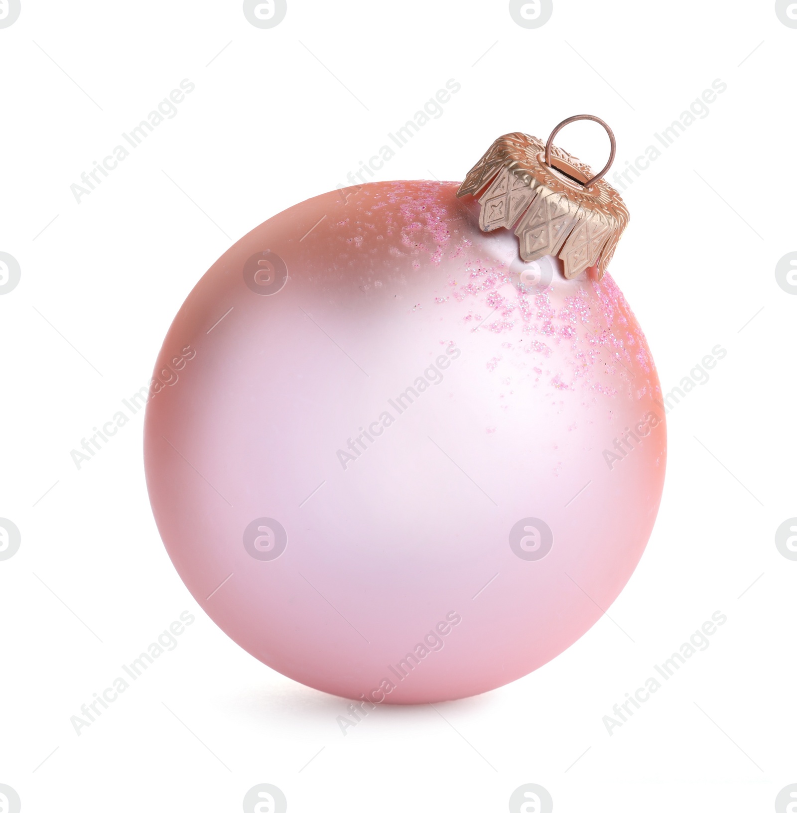 Photo of Beautiful pink Christmas ball isolated on white