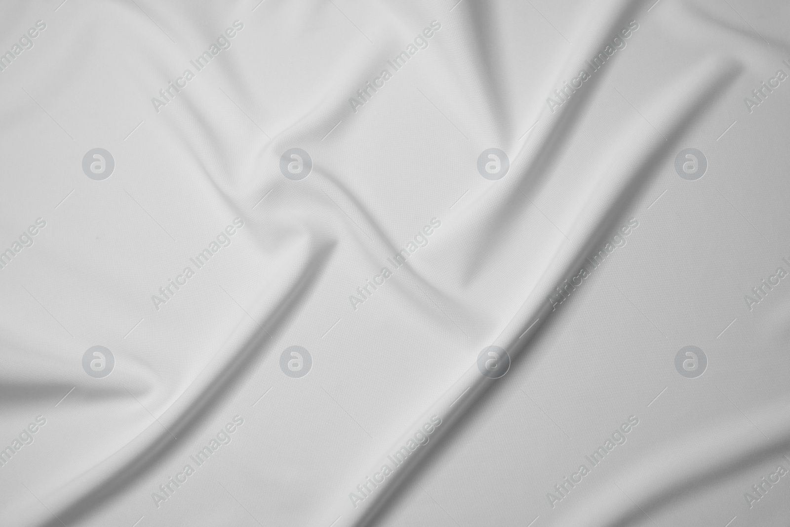 Photo of Texture of blank white flag as background, top view. Mockup for design