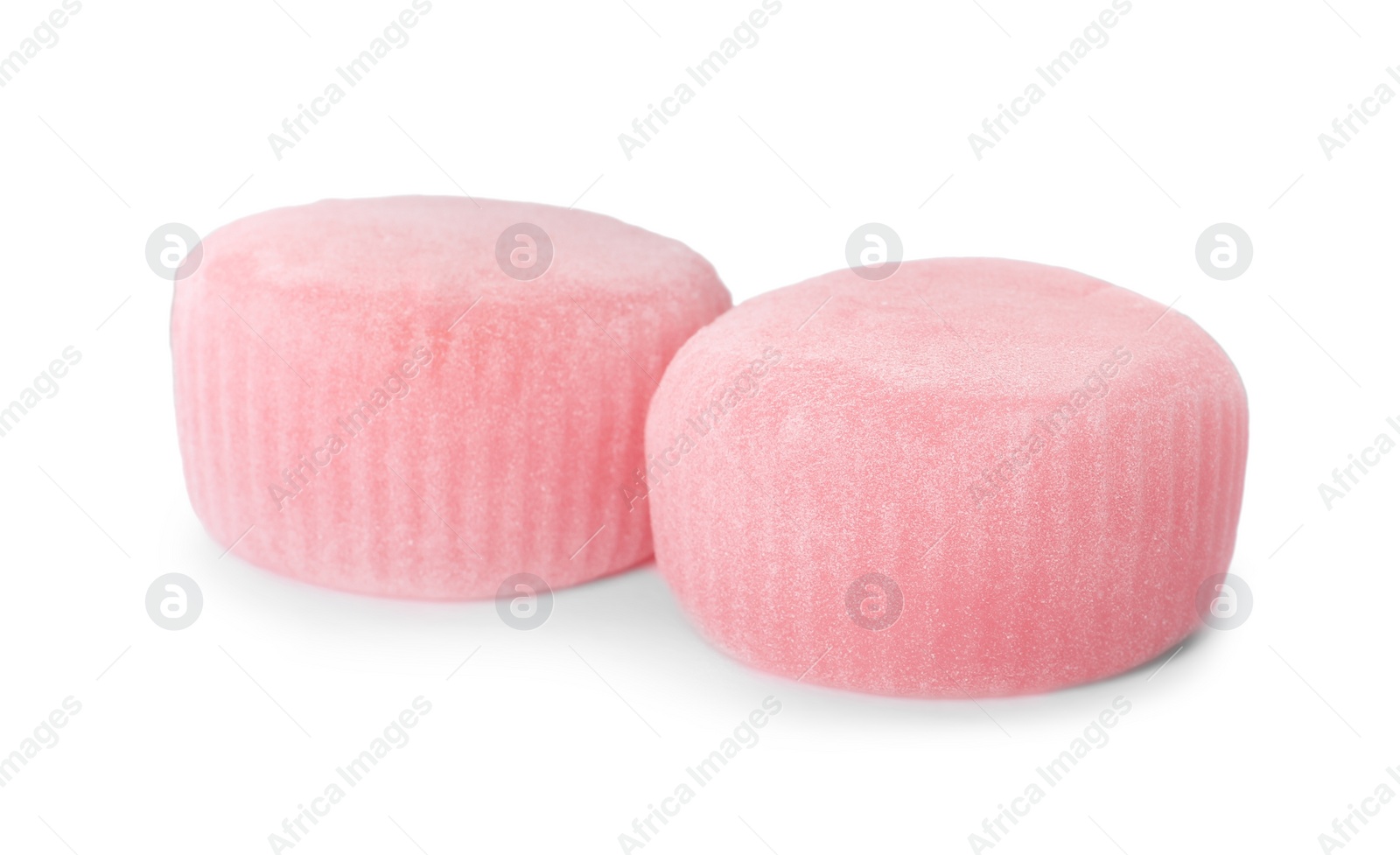 Photo of Delicious mochi on white background. Traditional Japanese dessert