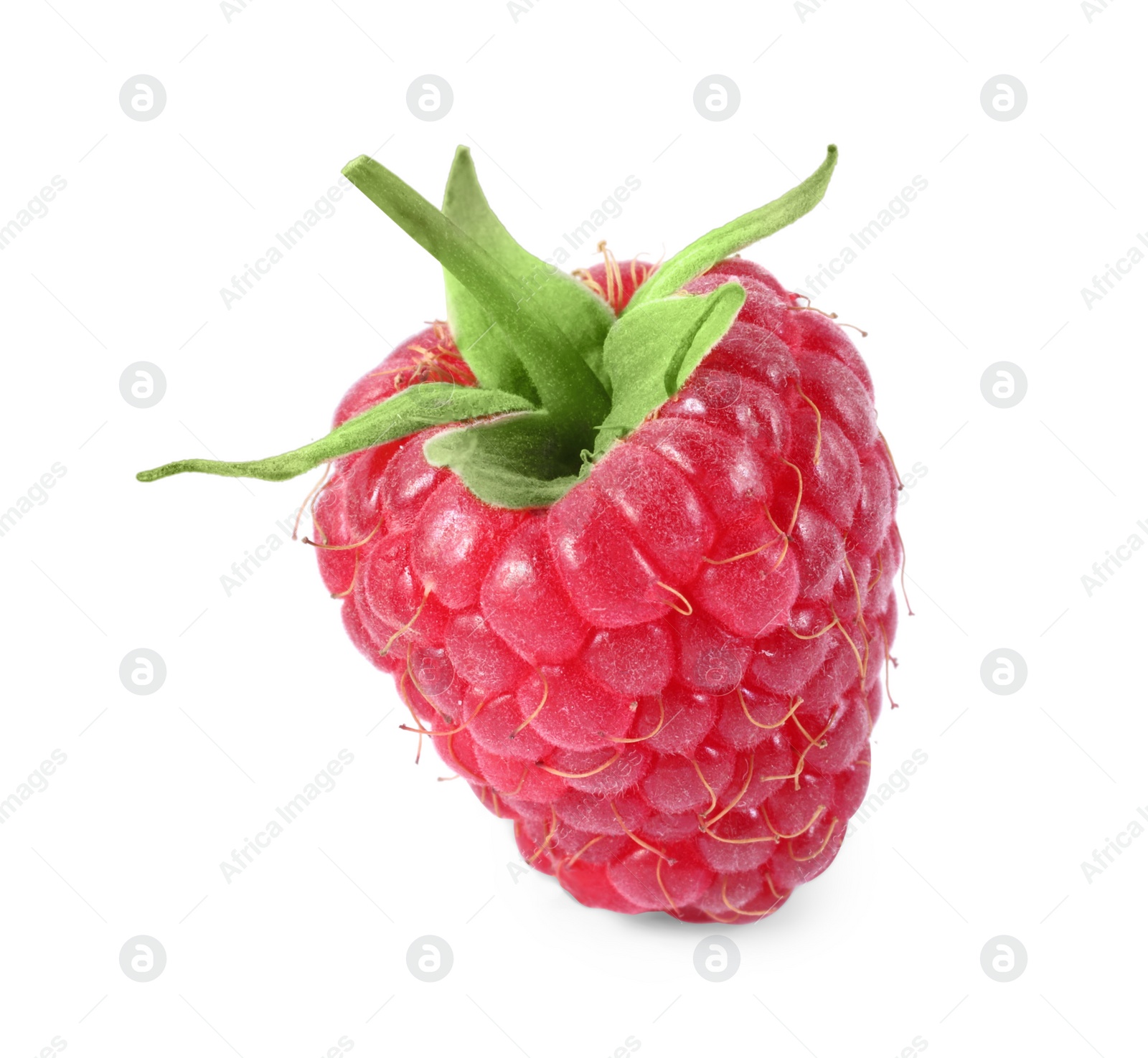 Photo of One tasty ripe raspberry isolated on white