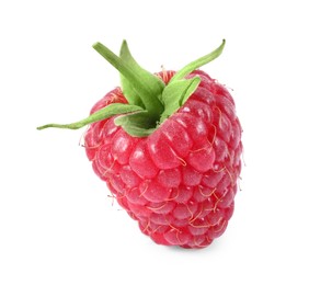 Photo of One tasty ripe raspberry isolated on white