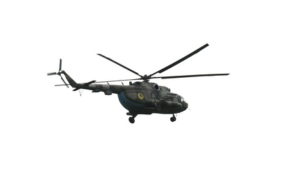 Image of Army helicopter isolated on white. Military machinery