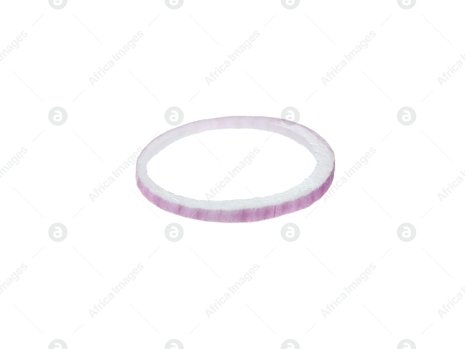 Photo of One red onion ring isolated on white