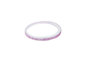 Photo of One red onion ring isolated on white