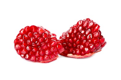 Photo of Fresh ripe pomegranate seeds isolated on white