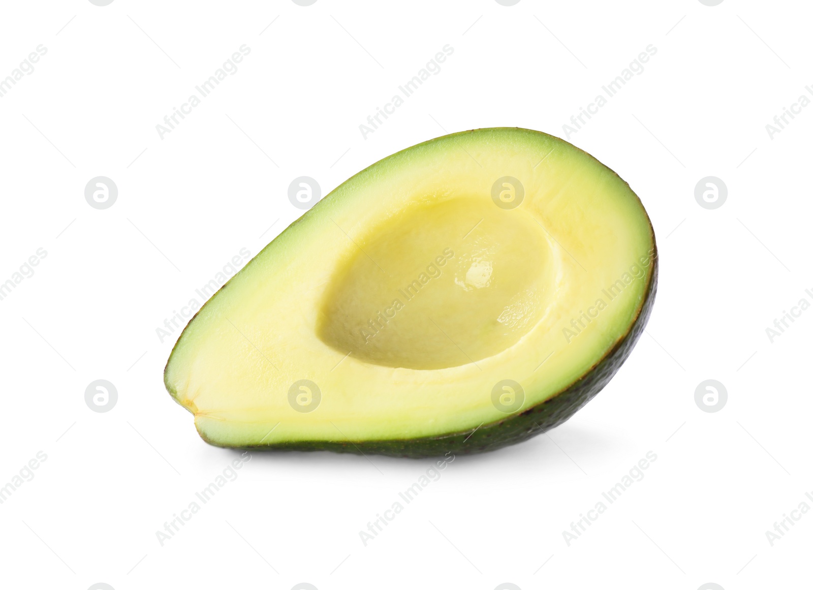 Photo of Half of ripe avocado isolated on white